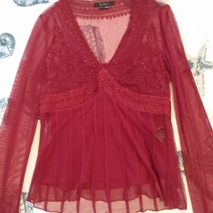 Deep Red size 6 stunning blouse